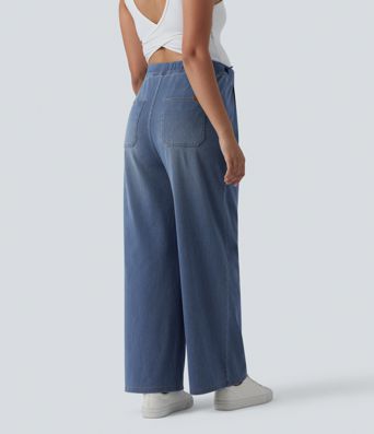 Halara Flex™ High Waisted Wide Leg Casual Maternity Jeans with Pockets