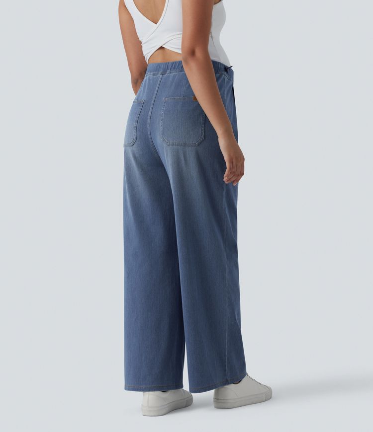 Halara Flex™ High Waisted Wide Leg Casual Maternity Jeans with Pockets