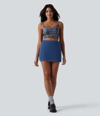 Halara Flex™ Denim High Waisted A-Line Micro Casual Skort