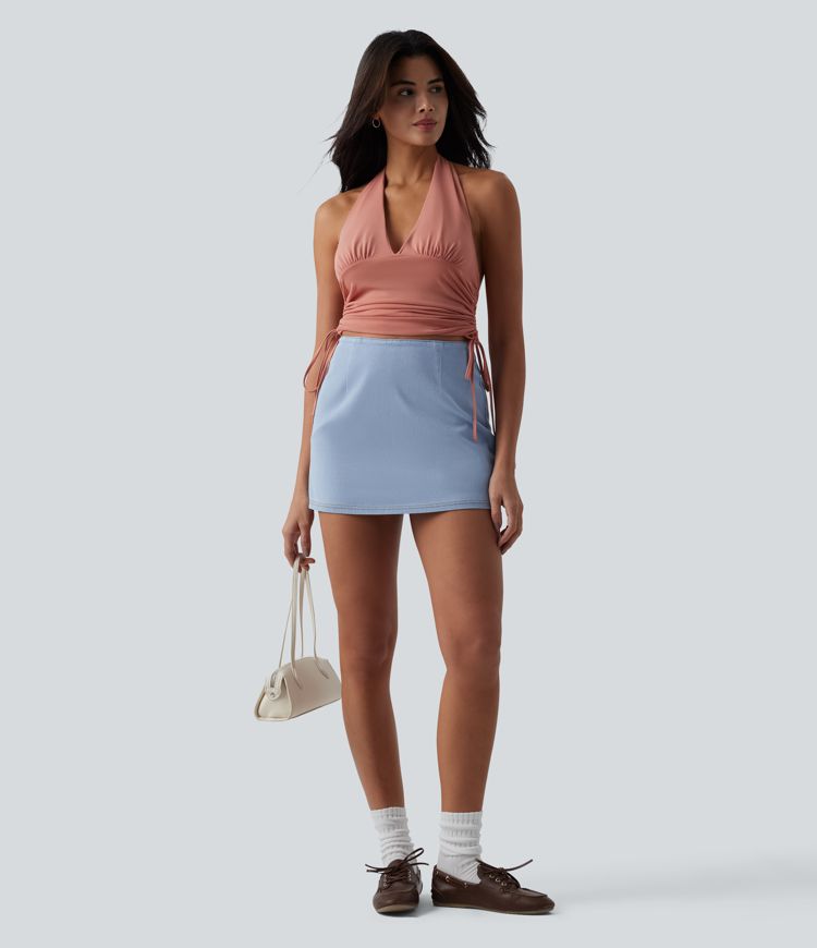 Halara Flex™ Denim High Waisted A-Line Micro Casual Skort