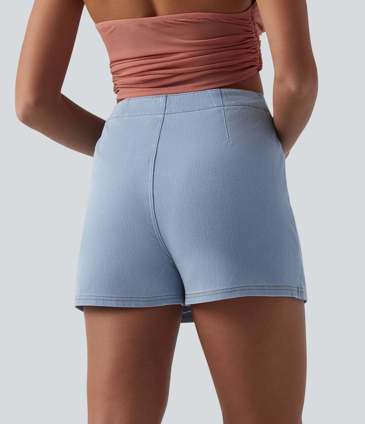 Halara Flex™ Denim High Waisted A-Line Micro Casual Skort