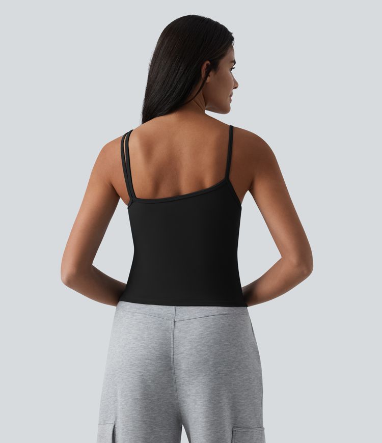 SoftlyZero™ Plush Asymmetric Neck Built-in Bra Casual Tank Top