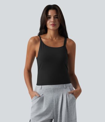 SoftlyZero™ Plush Asymmetric Neck Built-in Bra Casual Tank Top