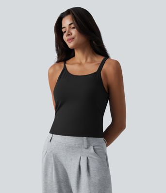 SoftlyZero™ Plush Asymmetric Neck Built-in Bra Casual Tank Top