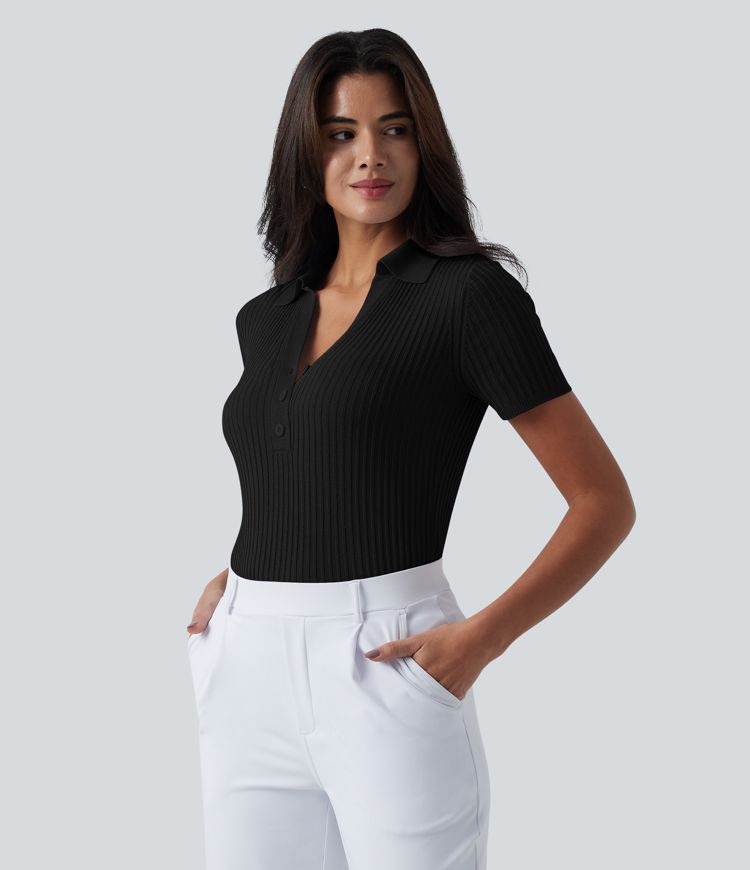 Polo Short Sleeve Work Sweater