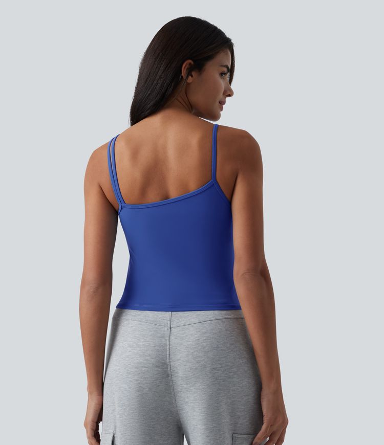 SoftlyZero™ Plush Asymmetric Neck Built-in Bra Casual Tank Top