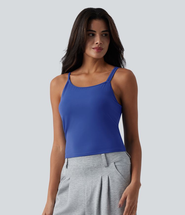 SoftlyZero™ Plush Asymmetric Neck Built-in Bra Casual Tank Top