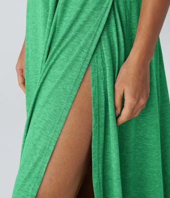 U Neck Flowy Maxi Casual Tank Dress