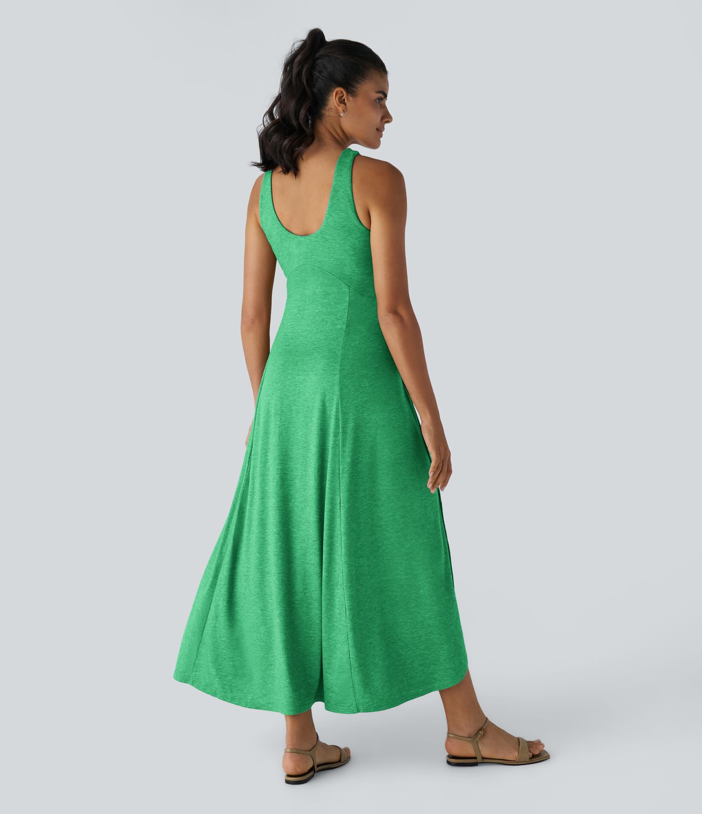 U Neck Flowy Maxi Casual Tank Dress