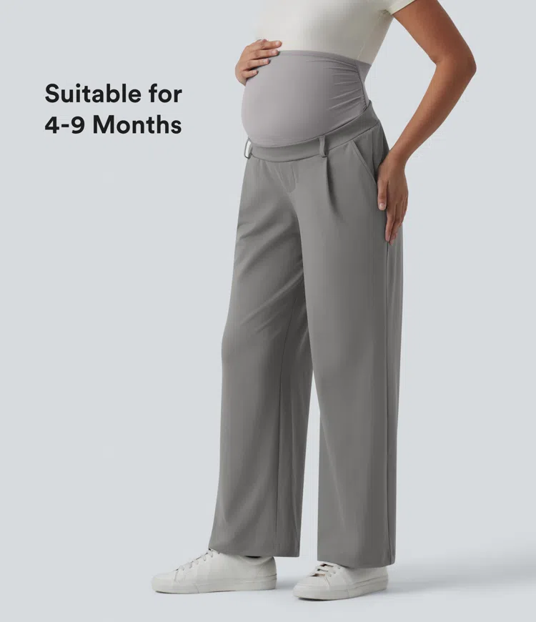 Halara Flex™ DayStretch Super High Waisted Straight Leg Work Maternity Pants with Pockets