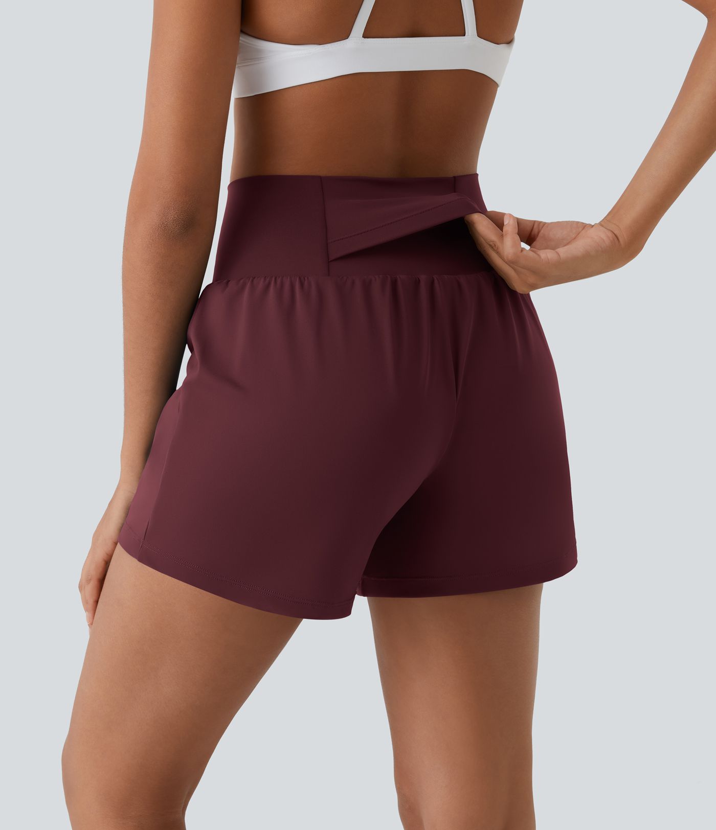 Super hoch taillierte 2-in-1-Yoga-Shorts mit Gesäßtasche und Seitentasche-längerer Länge Super hoch taillierte 2-in-1-Yoga-Shorts mit Gesäßtasche und Seitentasche-längerer Länge