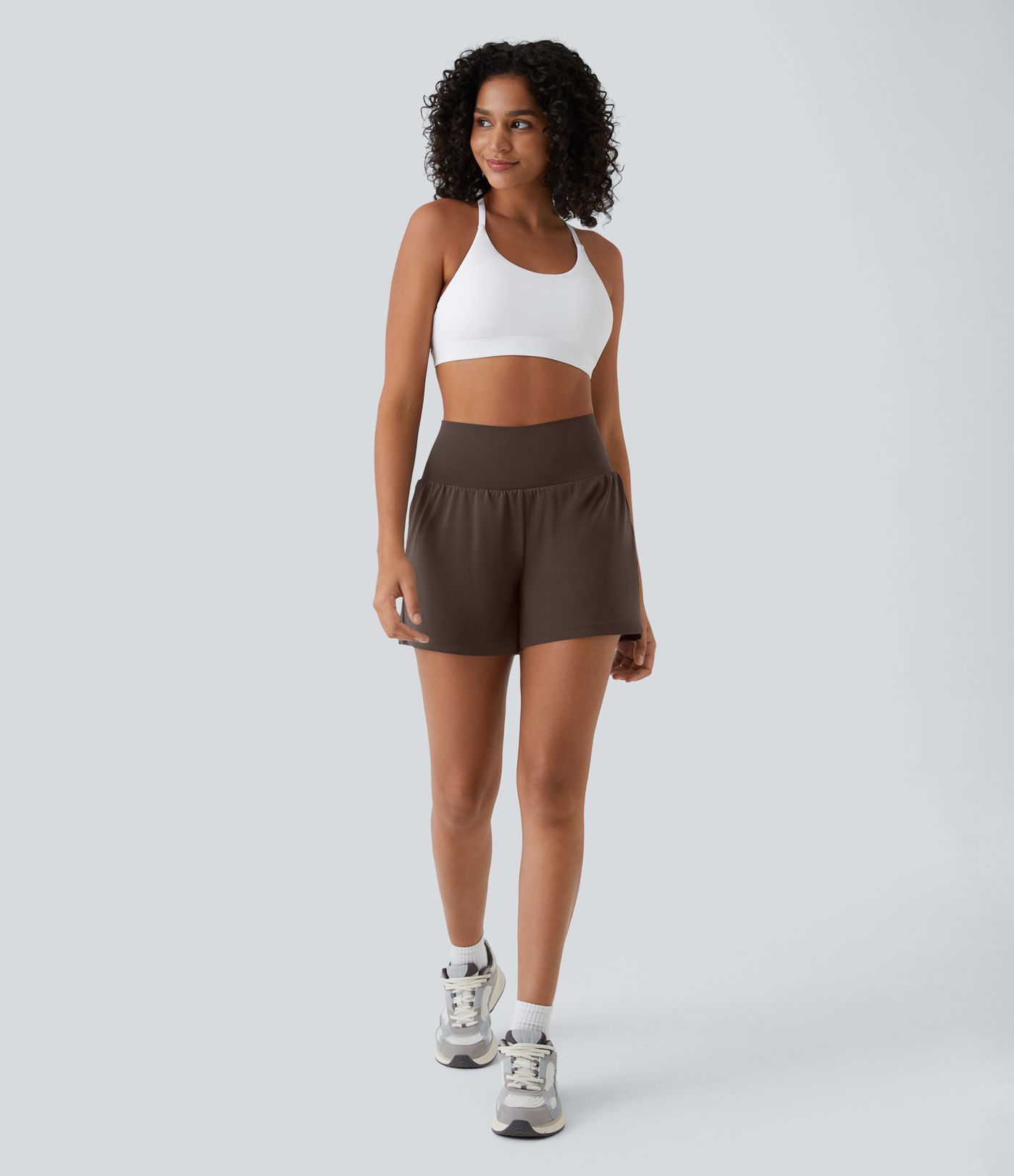 SoftlyZero™ Airy Super High Waisted 2-in-1  Cool Touch Yoga Shorts 5'' with Pockets-Longer Length