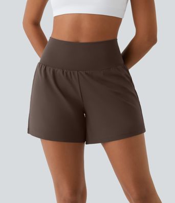 SoftlyZero™ Airy Super High Waisted 2-in-1  Cool Touch Yoga Shorts 5'' with Pockets-Longer Length
