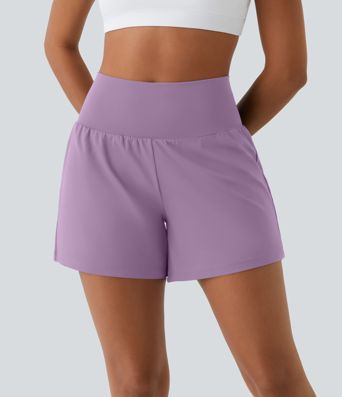 SoftlyZero™ Airy Super High Waisted 2-in-1  Cool Touch Yoga Shorts 5'' with Pockets-Longer Length