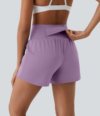 SoftlyZero™ Airy Super High Waisted 2-in-1  Cool Touch Yoga Shorts 5'' with Pockets-Longer Length