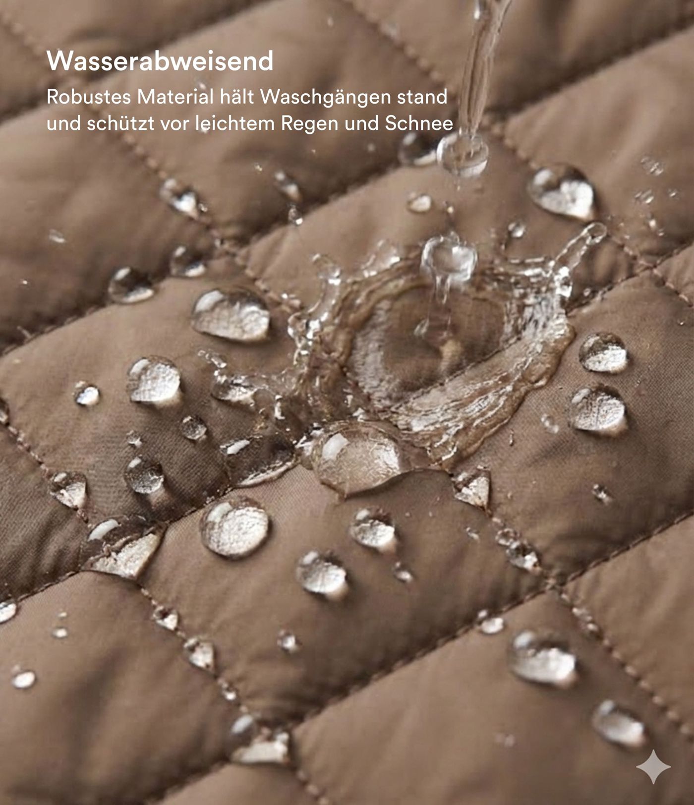 Lässige Kunstdaunen-Steppjacke mit Seitentaschen und langen Ärmeln - verstaubar, wasserabweisend