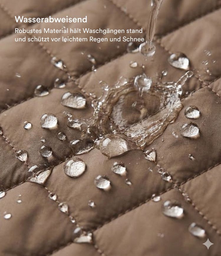 Lässige Kunstdaunen-Steppjacke mit Seitentaschen und langen Ärmeln - verstaubar, wasserabweisend