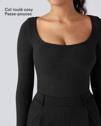 T-shirt réchauffant col échancré manches longues