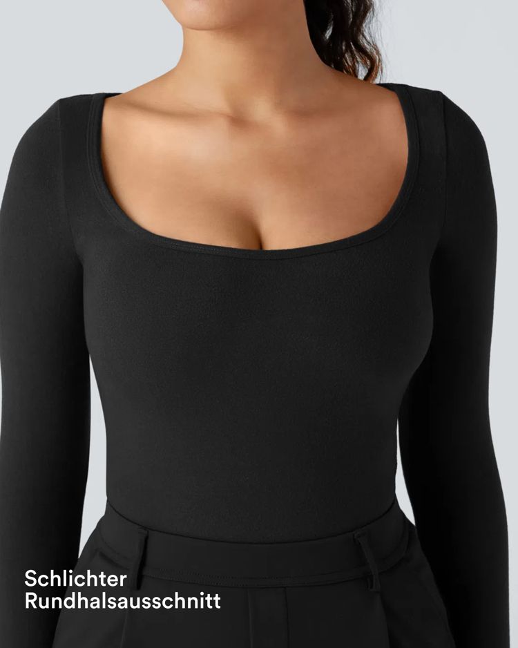 Warm work T-shirt with a round neck and long sleeves