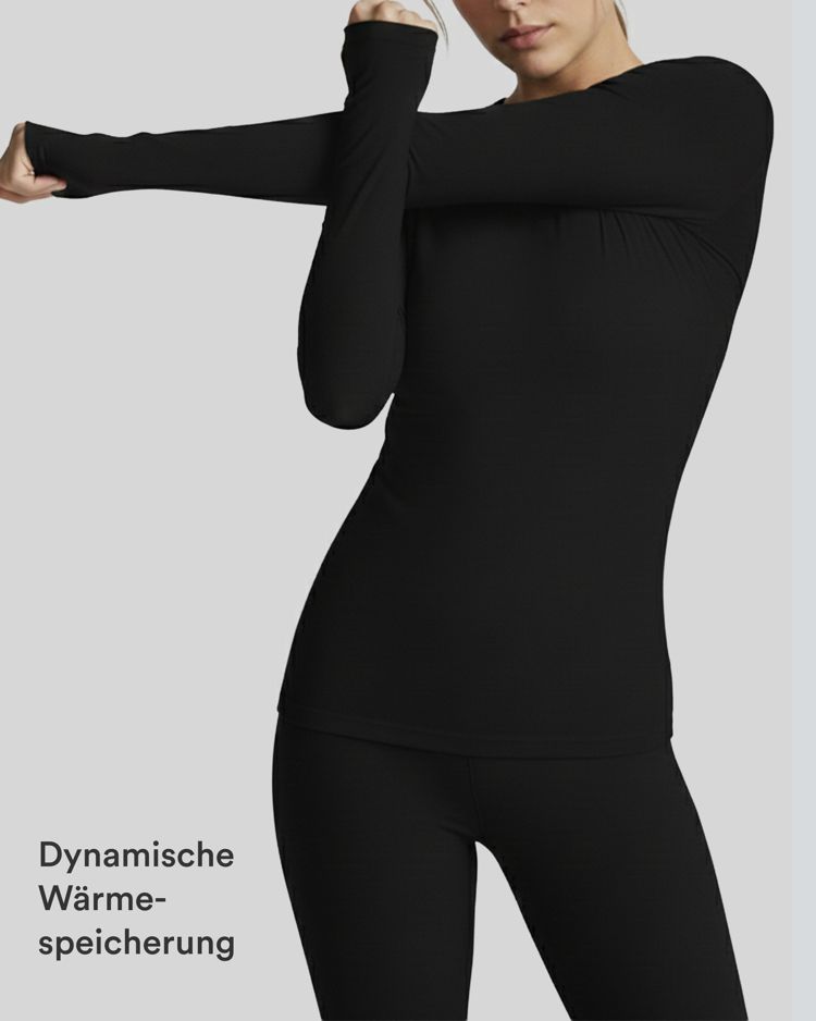 Warm work T-shirt with a round neck and long sleeves