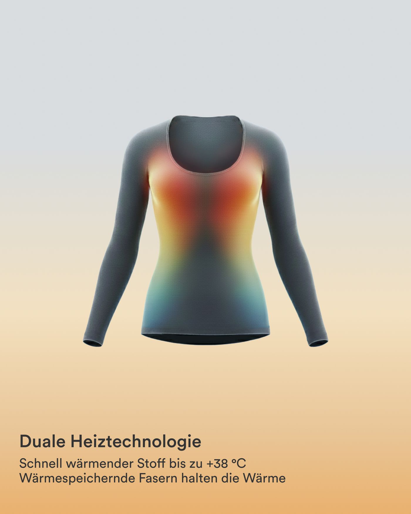 Warm work T-shirt with a round neck and long sleeves