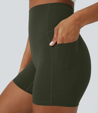 Halara UltraSculpt™ - Formende Workout-Leggings mit hohem Bund, Seitentaschen und Bauchkontrolle - 12,7 cm