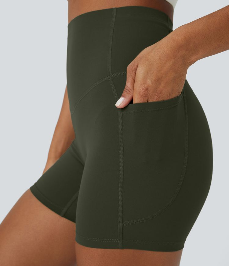 Halara UltraSculpt™ - Formende Workout-Leggings mit hohem Bund, Seitentaschen und Bauchkontrolle - 12,7 cm