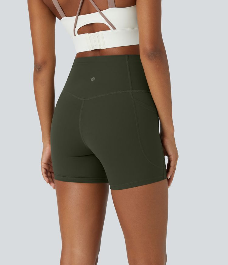 Halara UltraSculpt™ - Formende Workout-Leggings mit hohem Bund, Seitentaschen und Bauchkontrolle - 12,7 cm