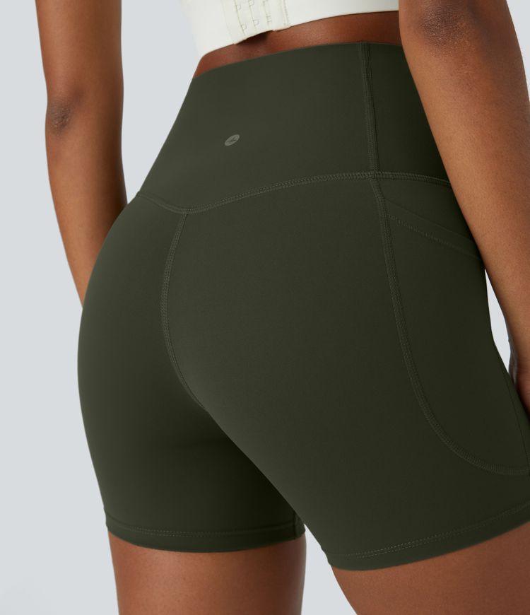 Halara UltraSculpt™ - Formende Workout-Leggings mit hohem Bund, Seitentaschen und Bauchkontrolle - 12,7 cm