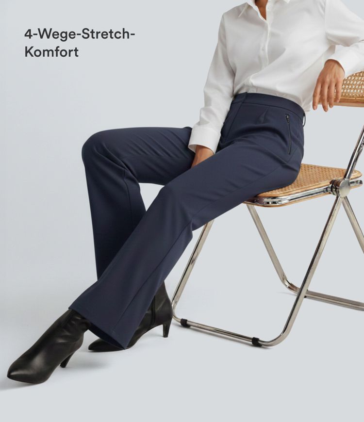 Halara Flex™ Stoffhose aus Crêpe mit hoher Taille und geradem Bein und Seitentaschen