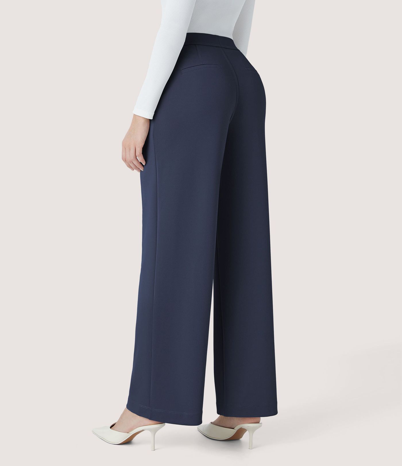 Halara Flex™ Stoffhose aus Crêpe mit hoher Taille und geradem Bein und Seitentaschen