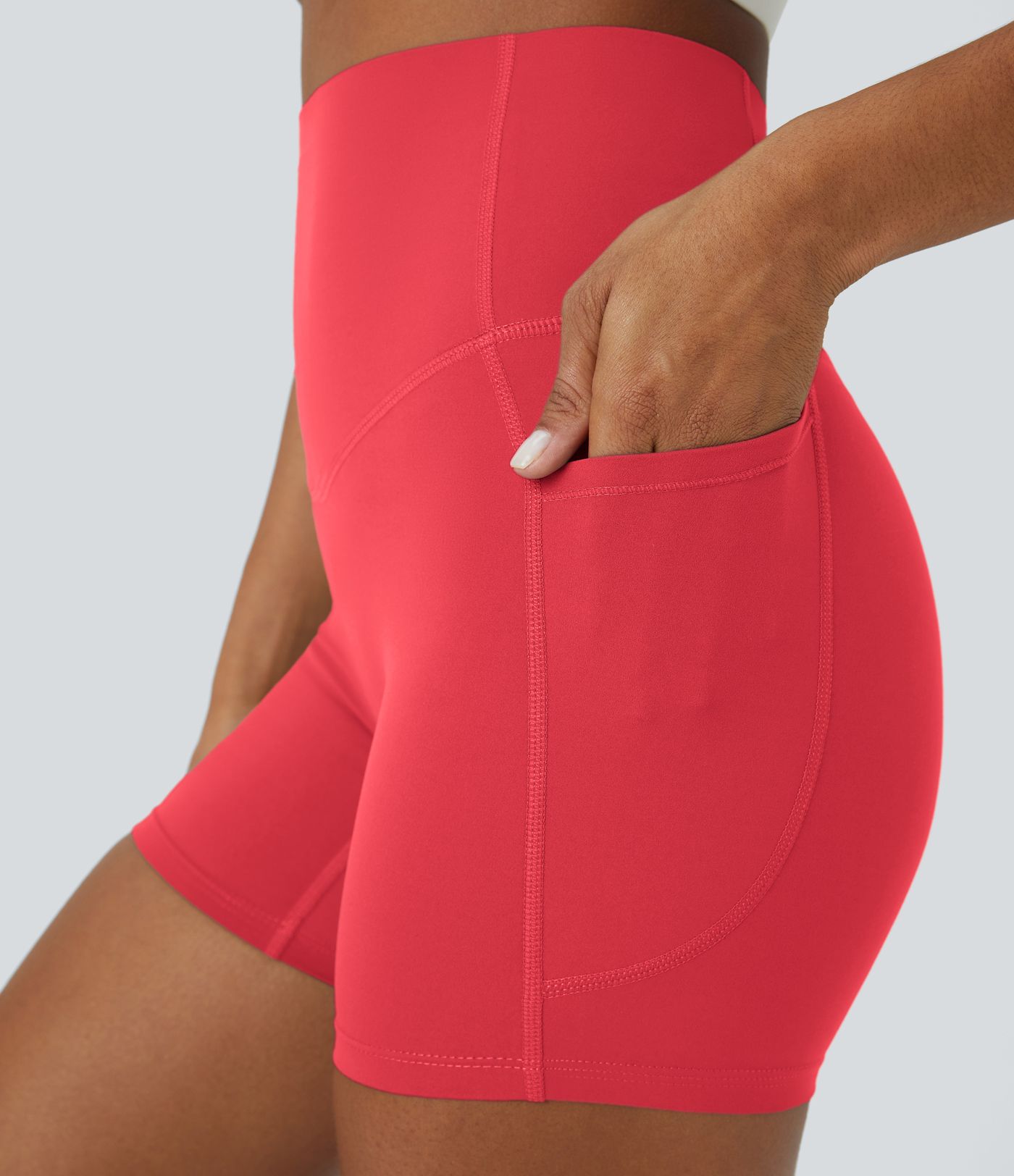 Halara UltraSculpt™ High Waisted Tummy Control Side Pocket Shaping Training Biker Shorts 5''