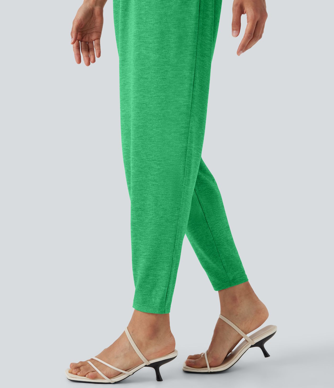 U Neck Harem Casual Jumpsuit with Pockets-Easy Peezy Edition D-F Cups