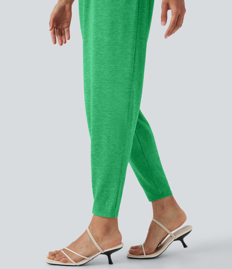U Neck Harem Casual Jumpsuit with Pockets-Easy Peezy Edition D-F Cups