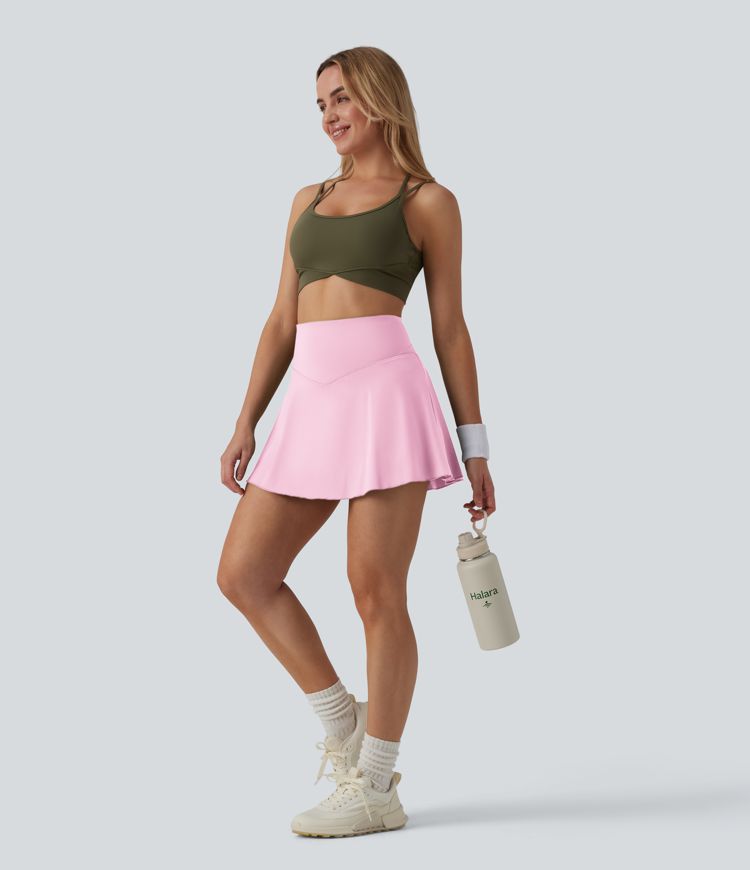 Softlyzero™ Airy High Waisted Tummy Control 2-in-1 Cool Touch Mini Tennis Skirt with Pockets-UPF50+