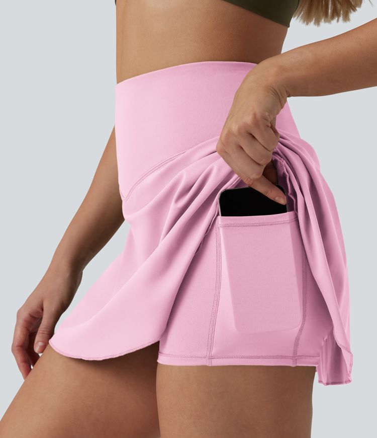 Softlyzero™ Airy High Waisted Tummy Control 2-in-1 Cool Touch Mini Tennis Skirt with Pockets-UPF50+
