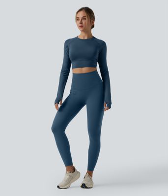 Leggings Halara Ultrasculpt™ da corsa a vita alta con controllo addominale, schiena incrociata e tasche
