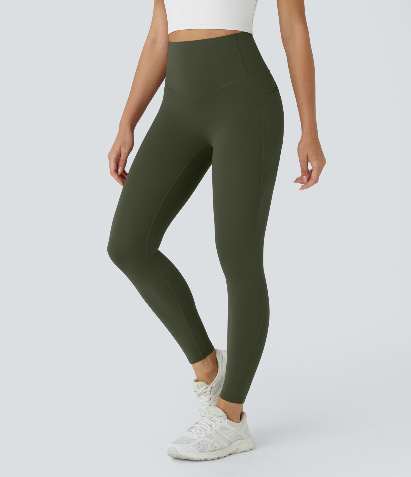 Halara UltraSculpt™ SoCinched Legging de Control Ventre Taille Haute Sculptant les Fesses avec Poches pour Entraînement
