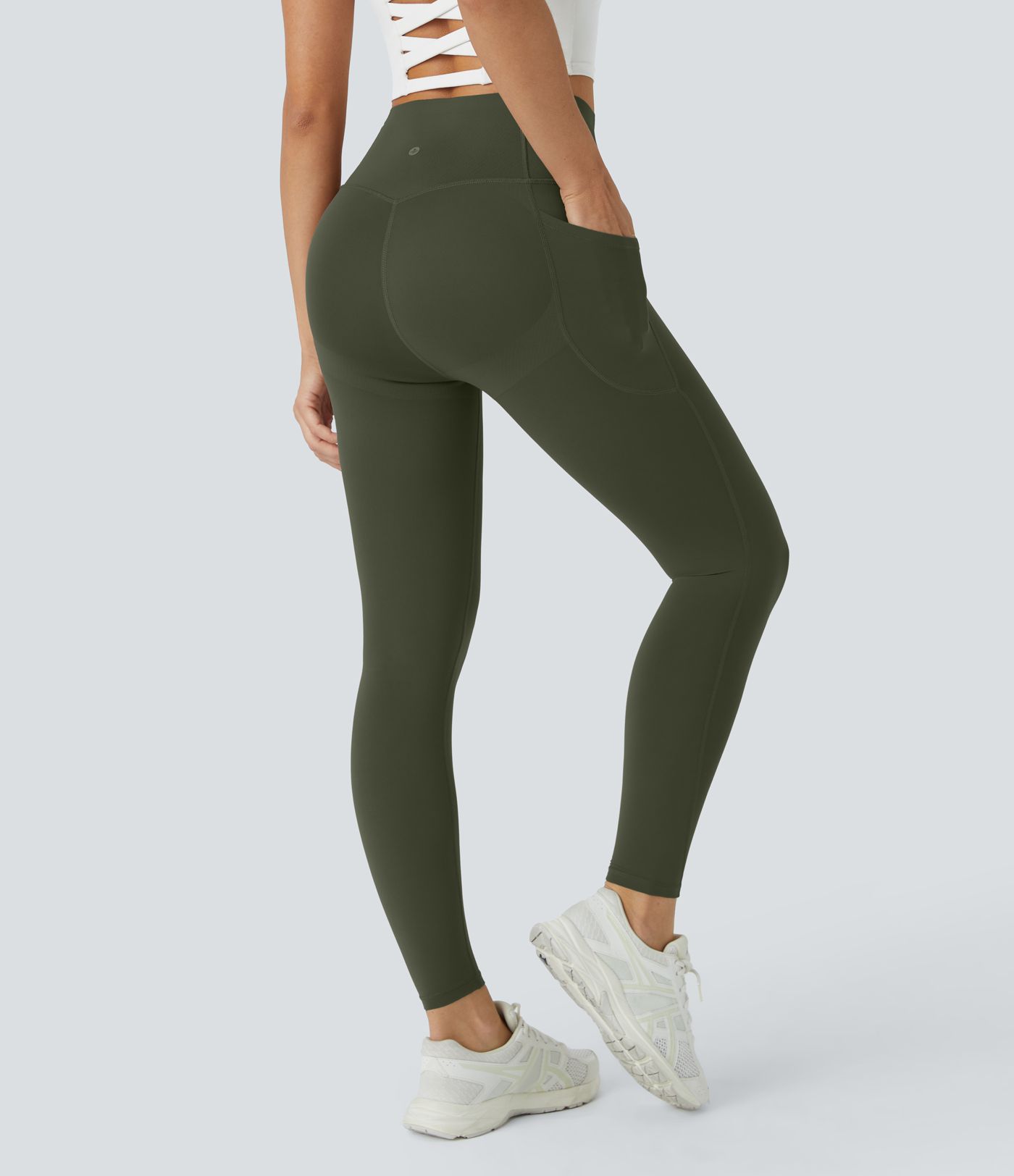 Halara UltraSculpt™ SoCinched Legging de Control Ventre Taille Haute Sculptant les Fesses avec Poches pour Entraînement
