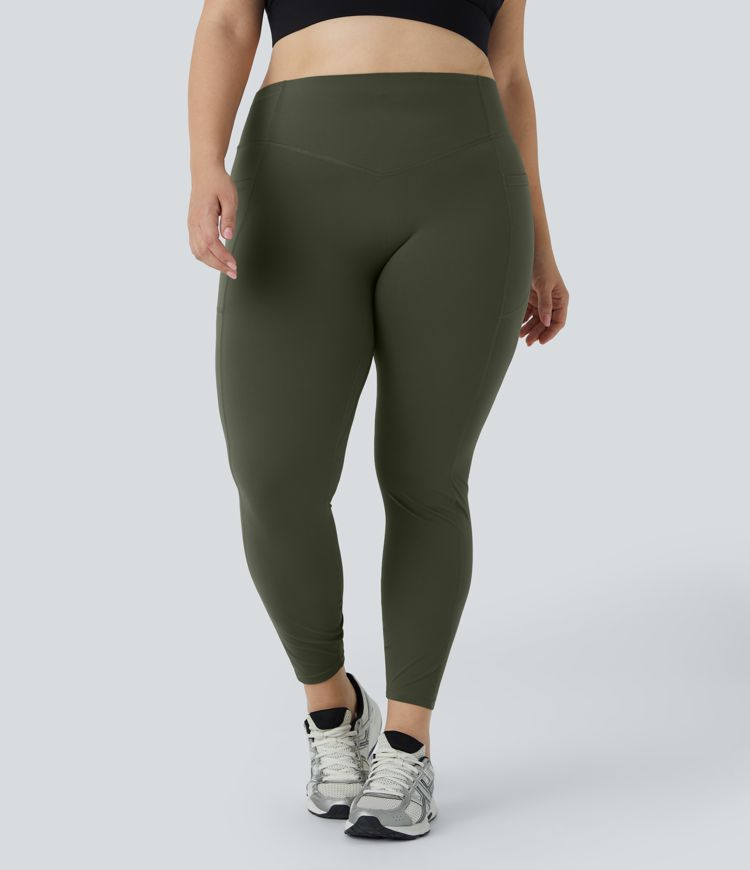 Halara UltraSculpt™ SoCinched Leggings Taille Haute Sculptantes Fessiers Gainantes Contrôle du Ventre avec Poches Taille Plus