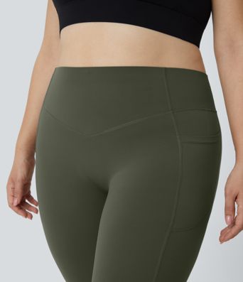 Halara UltraSculpt™ SoCinched Leggings Taille Haute Sculptantes Fessiers Gainantes Contrôle du Ventre avec Poches Taille Plus
