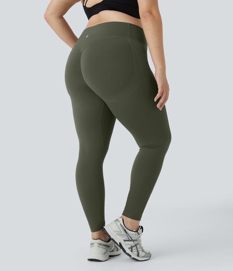 Halara UltraSculpt™ SoCinched Leggings Taille Haute Sculptantes Fessiers Gainantes Contrôle du Ventre avec Poches Taille Plus