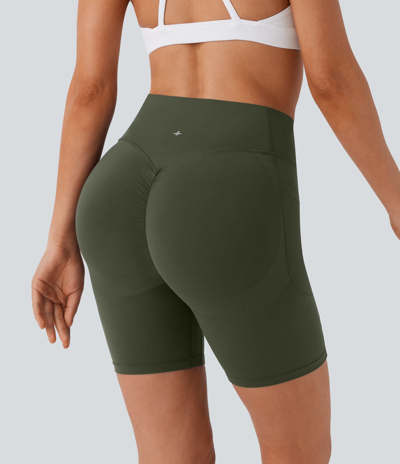Halara UltraSculpt™ High Waisted Scrunch Butt Lifting Tummy Control Side Pocket Shaping Workout Biker Shorts 7''