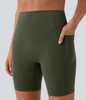 Halara UltraSculpt™ High Waisted Scrunch Butt Lifting Tummy Control Side Pocket Shaping Workout Biker Shorts 7''