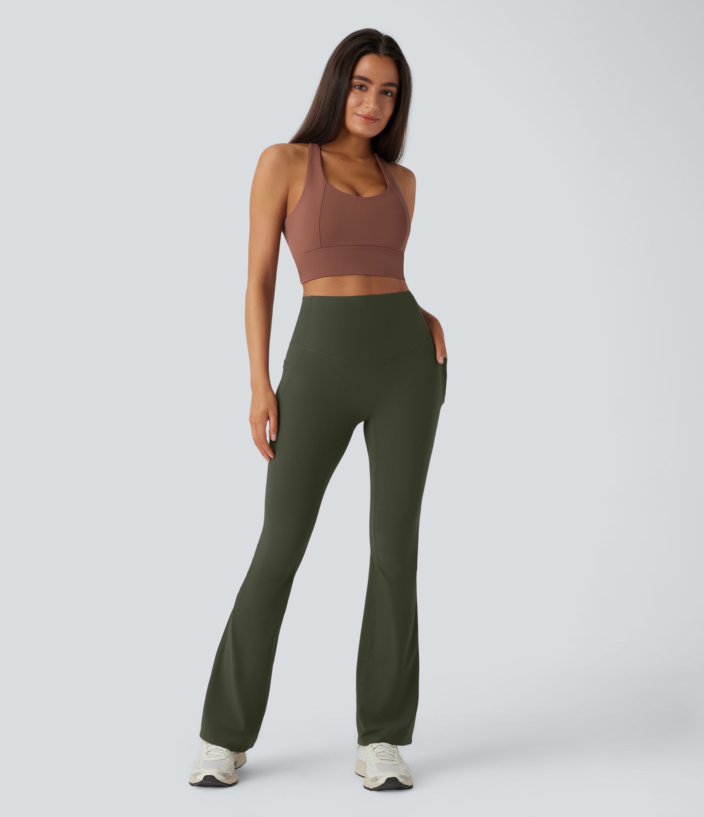 Halara UltraSculpt™ High Waisted Tummy Control Pocket Shaping Yoga Bootcut Leggings