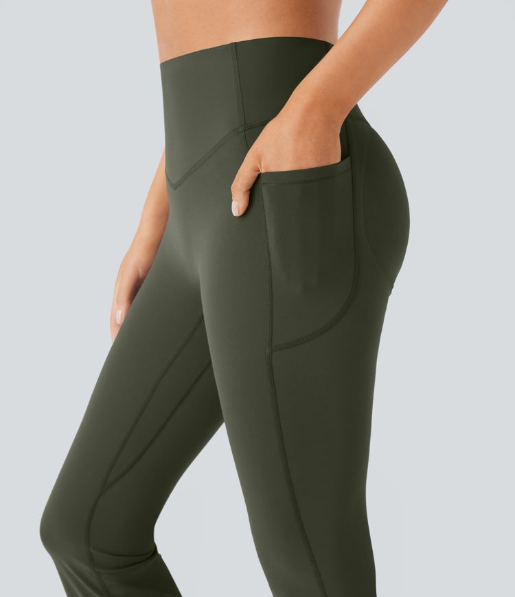 Halara UltraSculpt™ High Waisted Scrunch Butt Lifting Tummy Control Pocket Shaping Yoga Bootcut Leggings