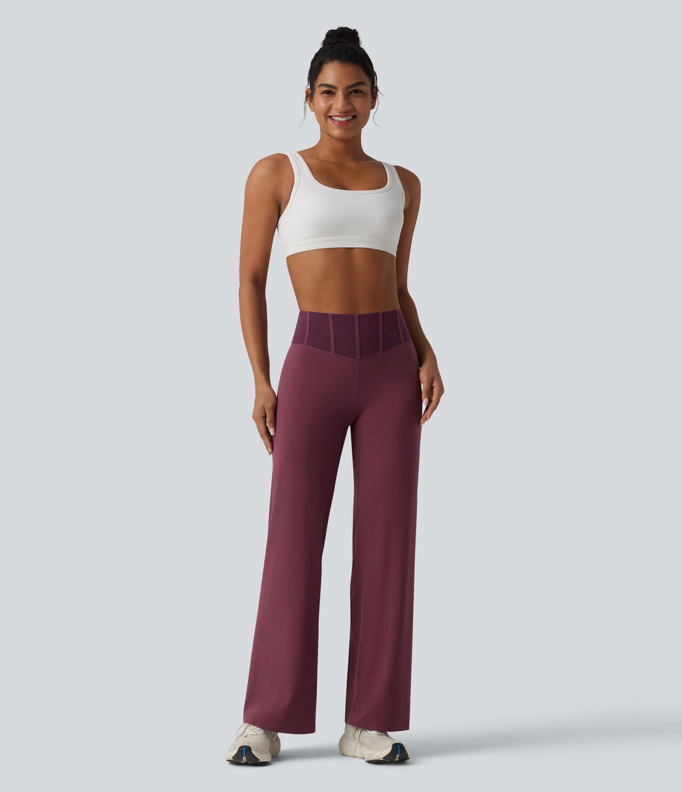 Halara UltraSculpt™ High Waisted Tummy Control Contrast Mesh Yoga Straight Leg Pants