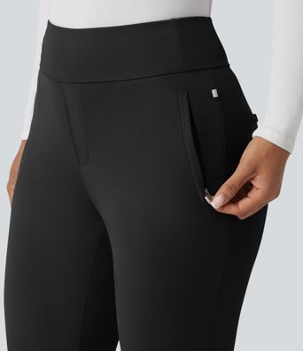 Pantalones de golf bootcut de talle alto y secado rápido - bolsillo para tees de golf - UPF40+