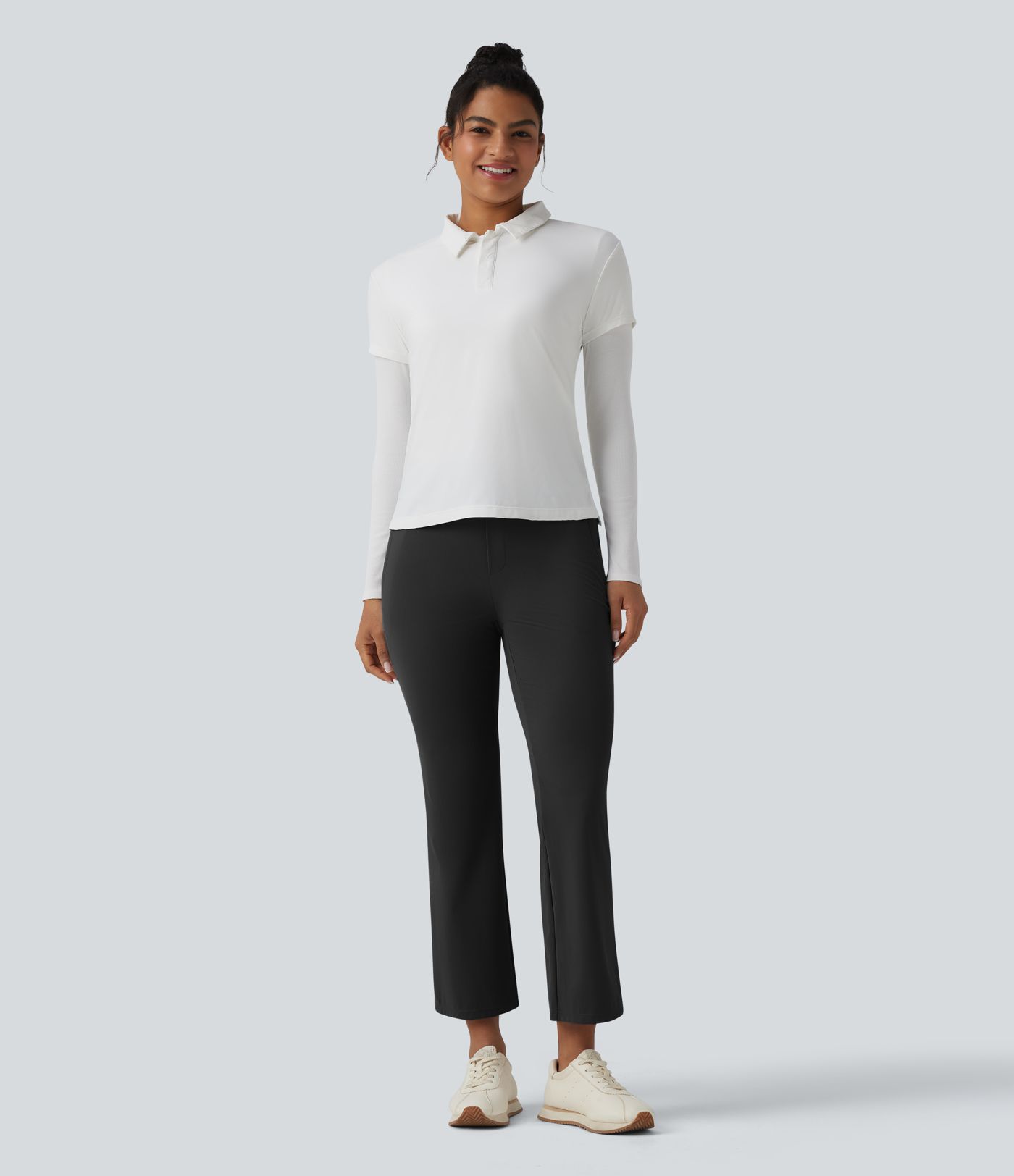 Pantalones de golf bootcut de talle alto y secado rápido - bolsillo para tees de golf - UPF40+