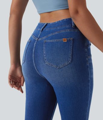 Halara Flex™ - Lässige Jeans mit hohem Crossover-Saum und Gesäßtaschen - slim Halara Flex™ - Lässige Jeans mit hohem Crossover-Saum und Gesäßtaschen - slim